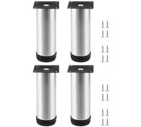 QWORK® Conjunto de 4 Patas Ajustables para Muebles 150-160 mm de Altura 50 mm de diámetro, Patas con Tornillos para gabinete, Cama, sofá, Banco y más