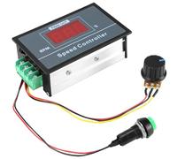 QWORK® Controlador de velocidad de motor de DC PWM DC 6-60V 30A con pantalla LED e interruptor de parada de arranque