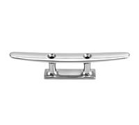 QWORK® Cornamusa de 150 mm de Acero Inoxidable 316, Plana con 2 Orificios, Extremadamente Inoxidable, Resistente al Agua Salada y a los Rayos UV - Cornamusa de Amarre para Cuerdas, Cuerdas, mástiles