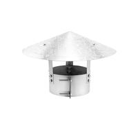 QWORK® Cubierta de chimenea de acero inoxidable reforzada cubierta universal contra la lluvia para tubo de humo tubo de estufa Ø160-170 mm, tapa Ø350 mm