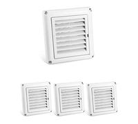 QWORK Cubierta de ventilación con rejilla de 4 pulgadas, 4 fundas para cubiertas de aire de escape para secadora al aire libre (blanco)