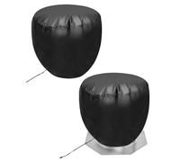 QWORK Cubierta de ventilación de techo de turbina, paquete de 2 campanas de turbina de techo Oxford impermeables, lona protectora, cubierta de ventilación de turbina de techo ajustable negro, 20 x 20