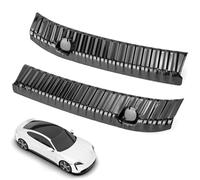 QWORK® Cubierta Protectora de Acero Inoxidable de 2 Piezas para el umbral de Carga del Maletero, Accesorios de protección del Parachoques en Negro, Compatible con Tesla Model Y