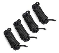 QWORK® Cuerda Nautica de Amarre, Cuerdas multipropósito, Cuerdas para Barco, Yate, 10mm x 4.5m, 4 Pieza, Negro