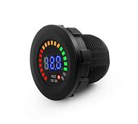QWORK® DC 12V Car Voltmeter with LED Digital Display Panel, Universal Waterproof Voltage Meter with Terminals for Truck ATV UTV Boat Marine Vehicle Motorcycle