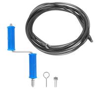 QWORK® Desatascador Tuberias 5m, ø 10mm Muelle Desatascador Tuberias, Espiral Limpiador de Desagües, Muelle Desatascador Tuberias con Adaptador Eléctrico y Manual