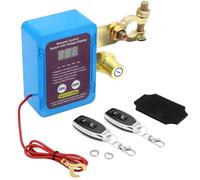 QWORK® Desconectador de Bateria Coche de 12 V 240 A con pantalla digital, interruptor aislador con 2 controles remotos, para camiones, automóviles, vehículos recreativos