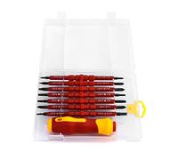 QWORK® Destornillador Aislado 14 en 1, Destornilladores Intercambiable con Mango Suave para Reparación Electricista