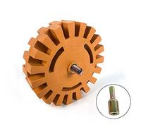 QWORK® Disco de Goma para Quitar Adhesivos con Adaptador, para Sacar Vinilos de Vehículos, Coche, Moto y Más,10cm