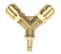 QWORK® Distribuidor de Aire Comprimido de latón de 2 Vías Con Enchufe NW 7.2,Conector de Aire Comprimido de 1/4"