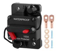 QWORK® Disyuntor de circuito de 100 A, 12 V-48 V DC, botón de reinicio manual, protección de energía Manual para camiones, vehículos recreativos, marinas