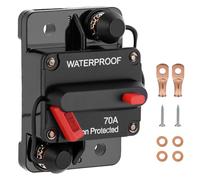 QWORK® Disyuntor de circuito de 70 A, 12 V-48 V DC, botón de reinicio manual, protección de energía Manual para camiones, vehículos recreativos, marinas