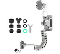 QWORK® Ducha para Grifo de Lavabo - 3 Modos de Ducha - con Manguera de 1.6M, Válvula Desviadora Giratoria y Adaptadores de Grifo - para Cocina, Baño y Jardín