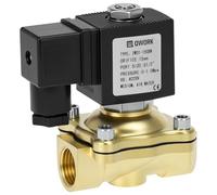 QWORK® Electroválvula, G1/2" Válvula Solenoide Eléctrica, Válvula Electromagnética 220V AC, para Agua, Aire y Aceite