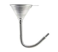 QWORK - Embudo con Manguera de Acero de 5.5'' / 140mm con Filtro para Todos los aceites, Agua, Combustible diésel y Otros líquidos, longitud 370mm