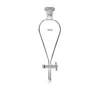 QWORK Embudo de separación de 500 ml con juntas 24/29 y enchufe de PTFE