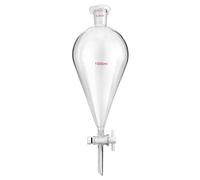 QWORK® Embudo separador de Cónico de Vidrio de Borosilicato con juntas 24/29 y Tapón PTFE, Separatory Funnel Embudo de Laboratorio - 1000ml