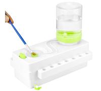 QWORK Enjuague de pinceles de pintura, limpiador de pinceles de pintura con estantes de pincel, enjuague de ciclo de agua, verde