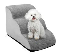 QWORK® Escaleras para Perros y Mascotas 60x40x40cm - 3 Escalones Lavables de Espuma Viscoelástica para Perros Pequeños, Medianos, Mayores y Gatos