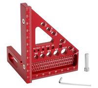 QWORK® Escuadra Carpintero, 22.5-90° Regla de Medición Multiángulo, Regla de Marcado Aluminio, para Carpinteros, Ingenieros, Trabajadores de Construcción