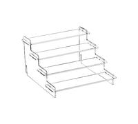 QWORK® Espositore de Acrílico de 4 Niveles, Espositore Transparente para Figuras Pop, Chuches, Magdalenas, Perfumes (20 x 20 x12 cm)