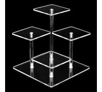 QWORK® Estante de exhibición de acrílico, estante de exhibición de perfumes de varios niveles hecho de acrílico transparente, ideal para cosméticos y objetos de colección.