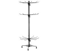 QWORK® Expositor Giratorio con 3 Niveles Fabricado en Metal, Negro, Ideal para exponer Joyas y Accesorios