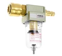 QWORK® Filtro de aire comprimido con separador de agua y aceite, separador de agua de aire comprimido, 1/4 pulgadas, con acoplamiento rápido