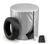 QWORK® Funda neumáticos, 210D Oxford Cubierta Impermeable para neumáticos con Cremallera, para 4 neumáticos de 18-22 Pulgadas