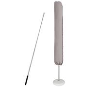QWORK® Funda Protectora para Parasol 300 cm - 175×30,5/36,5 cm, con Cremallera y Poste Telescópico - Funda Sombrilla de Poliester Impermeable y Resistente a UV