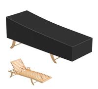 QWORK® Funda tumbonas jardin exterior, negro 420D Oxford 200x70x40/75 cm cubierta para tumbonas, funda impermeable y resistente a los rayos UV para muebles de jardín