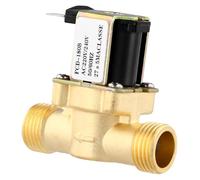 QWORK® G1/2"CA 220V Electrovalvula Latón, Válvula Solenoide Eléctrica, Electrovalvula Normalmente Cerrada para Control de Agua