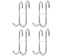 QWORK® Gancho de Baño, Ganchos para puerta de ducha (4 unidades), Vidrio Ganchos de Baño Ligeros, Uso como Toallero, Soporte para Extractor de Ducha, Acero Inoxidable 304