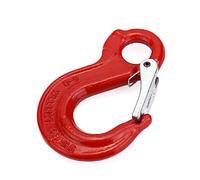 QWORK Gancho deslizante de horquilla G80 gancho de honda de alzamiento de ojos, 1,2 toneladas punto de ruptura 4.5 libras forjado acero rojo aparejo de tala