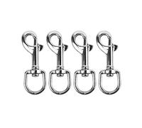 QWORK Gancho giratorio de 3-1/2 pulgadas, paquete de 4 clips de gatillo de un solo extremo de acero inoxidable 316 para buceo, correa de mascotas, llavero, bandera, línea de ropa