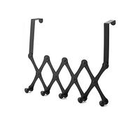 QWORK gancho puerta, perchero puerta, colgador puerta, 5 ganchos, acero inoxidable, para colgar abrigo, bolso, sombrero, toalla