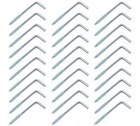 QWORK - Ganchos de tornillo de acero al carbono, alcayatas pared en forma de L, 70mm x 22mm, 30 piezas