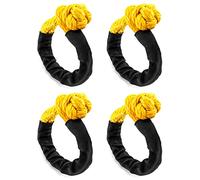 QWORK Grillete sintético suave para remolque de carretera, vela, ATV, camión, paquete de 4 unidades de 1/2 pulgada x 20 pulgadas, resistencia a la rotura de 42 libras, cuerda sintética de recuperación