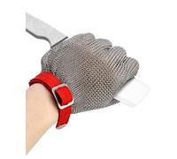 QWORK® Guantes Anticorte - Livel 5 - Acero Inoxidable 316L - Guante de Trabajo de Seguridad para Cocina, Jardín y Carpintería (M, 1 Pieza)