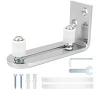 QWORK® Guía de suelo para puertas correderas de hasta 68 mm de grosor, guía de montaje en suelo ajustable, construcción robusta de acero