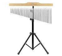 QWORK Instrumentos musicales de 36 tonos, campanillas de 36 barras con soporte de montaje ajustable de 2 a 4 pies, campanas cromadas de sonido nítido, base de trípode plegable, adecuado para escuela,