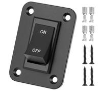 QWORK® Interruptor de 4 polos ON/OFF 12V 20A DPDT, panel con interruptor de palanca, para autocaravanas, remolques, barcos