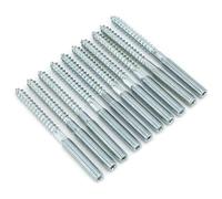 QWORK® Juego de 10 Tornillo de Doble Rosca - Ø8x100mm - Acero Galvanizado