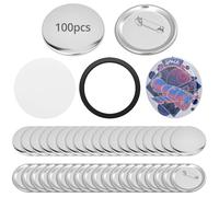 QWORK® Juego de 100 Chapas Personalizadas de Metal - 58 mm