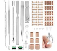 QWORK® Juego de 104 piezas para uñas encarnadas, juego de corrección de uñas de los pies