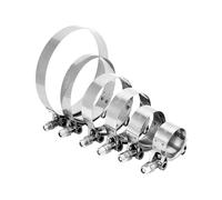 QWORK Juego de 12 abrazaderas de intercooler de admisión turbo de 6 tamaños de 32 a 116 mm, abrazaderas de manguera de acero inoxidable resistentes con perno en T, abrazaderas de intercooler de