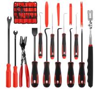 QWORK®Juego de 17 herramientas de gancho y ganzúa Gancho para retenes de aceite, herramienta de extracción, herramientas telescópicas magnéticas y raspador