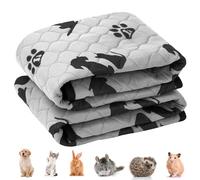 QWORK® Juego de 2 Almohadillas 70*50cm para Cobayas, Conejos, Perros, Animales pequeños, Almohadillas súper absorbentes, Lavables y Reutilizables de 4 Capas con Fondo Antideslizante