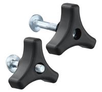 QWORK® Juego de 2 botones de mango de cortacésped, perno de tuerca, rosca de 8 mm, tornillos de montaje de mango triangular universal para cortacésped