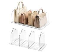 QWORK® Juego de 2 Divisores de Estantes Ajustables - Organizador de Bolsos y Ropa para 7 Bolsos, 8 Piezas de Pet Grueso